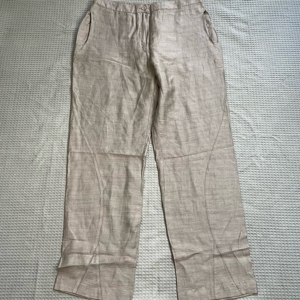 Cannisse Linen Blend Trouser‎ Pants 3 (US 8/10) Womens Brown Lagenlook